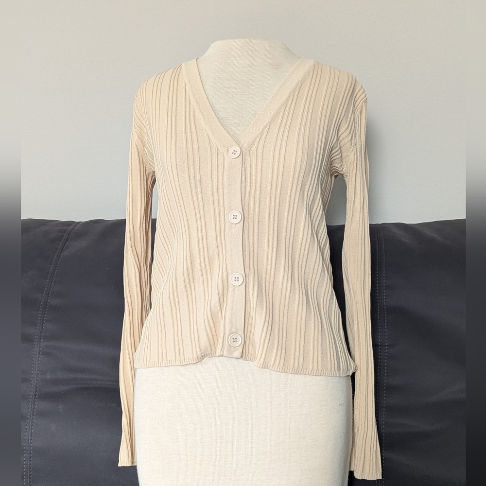 Philosophy Ribbed Button Up Cardigan